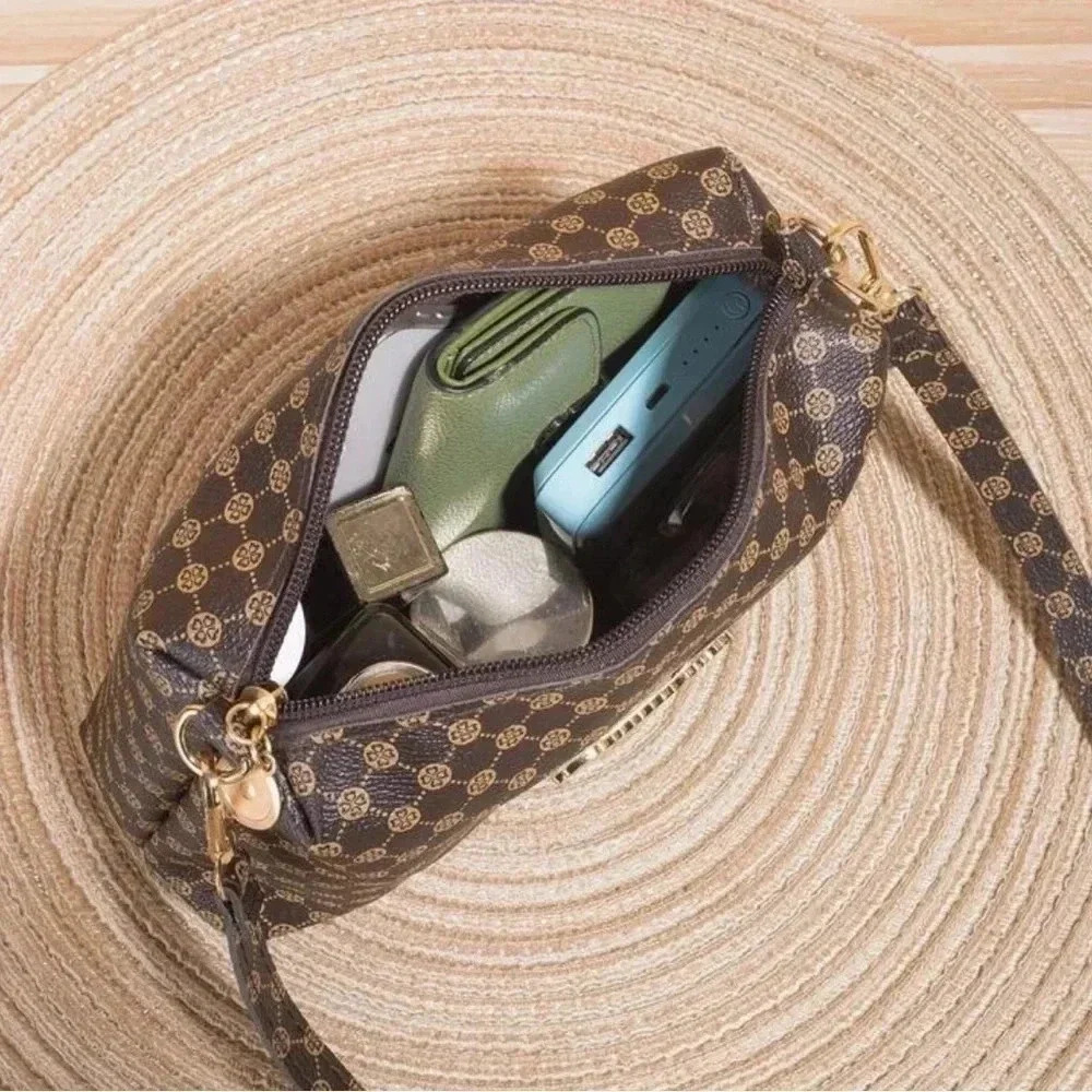 ⚠️Clearance Small Brown Patterned Shoulder / Crossbody Bag - Picture 2 of 4